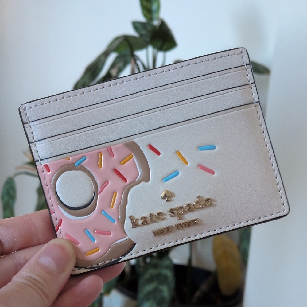 Kate Spade Pink and Cream Donut Card Holder